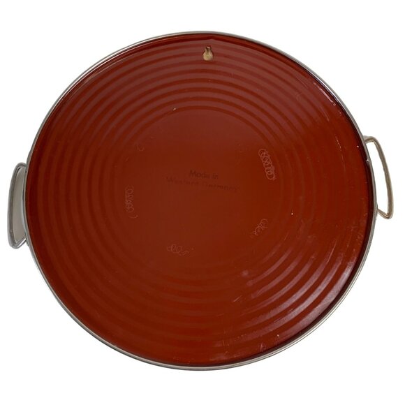 MCM West German Serving Tray Cake Plate Floral Design 11" Silver Handles VTG - Picture 2 of 12